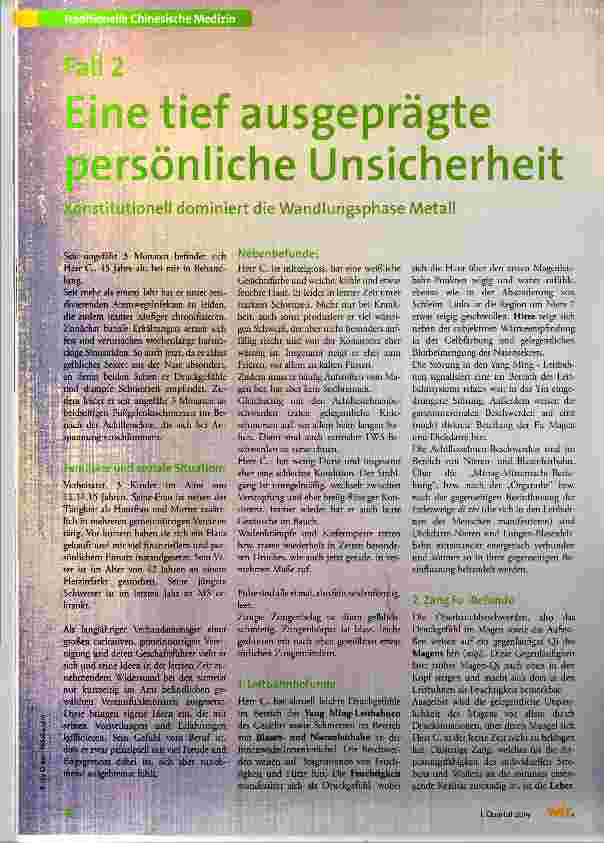 Vorschauseite 1: Eine tief ausgeprägte Unsicherheit