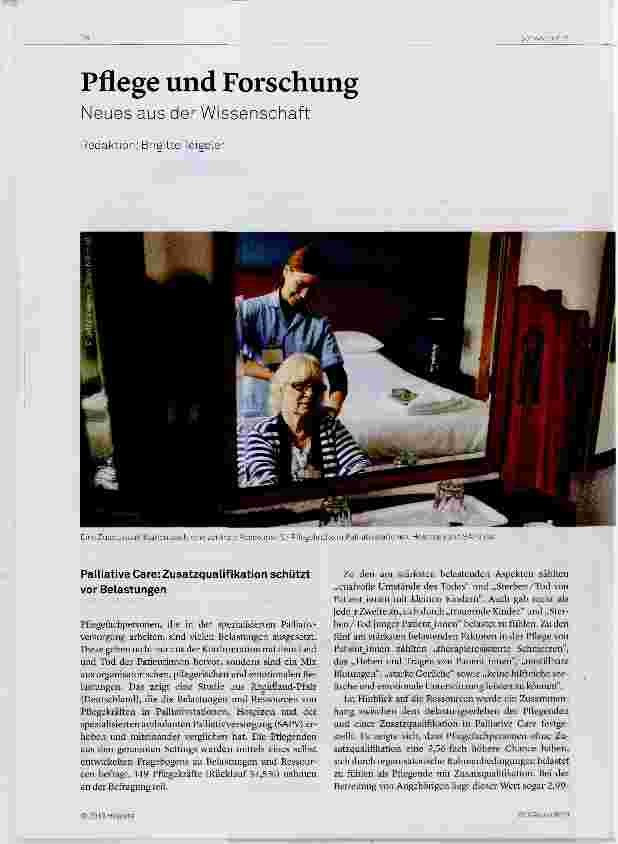 Vorschauseite 1: Pflege und Forschung
