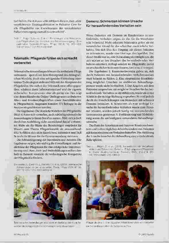 Vorschauseite 2: Pflege und Forschung