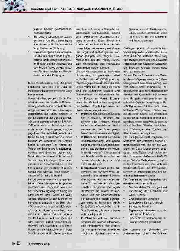 Vorschauseite 2: Workbook „Zielarbeit im Case Management“ erschienen