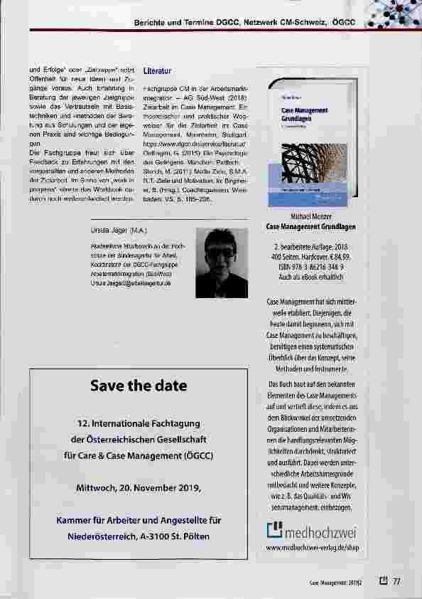 Vorschauseite 3: Workbook „Zielarbeit im Case Management“ erschienen