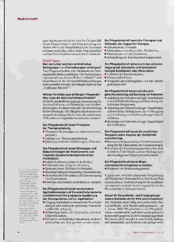 Vorschauseite 3: Intravenöse Applikation von Chemotherapie durch Pflegepersonal