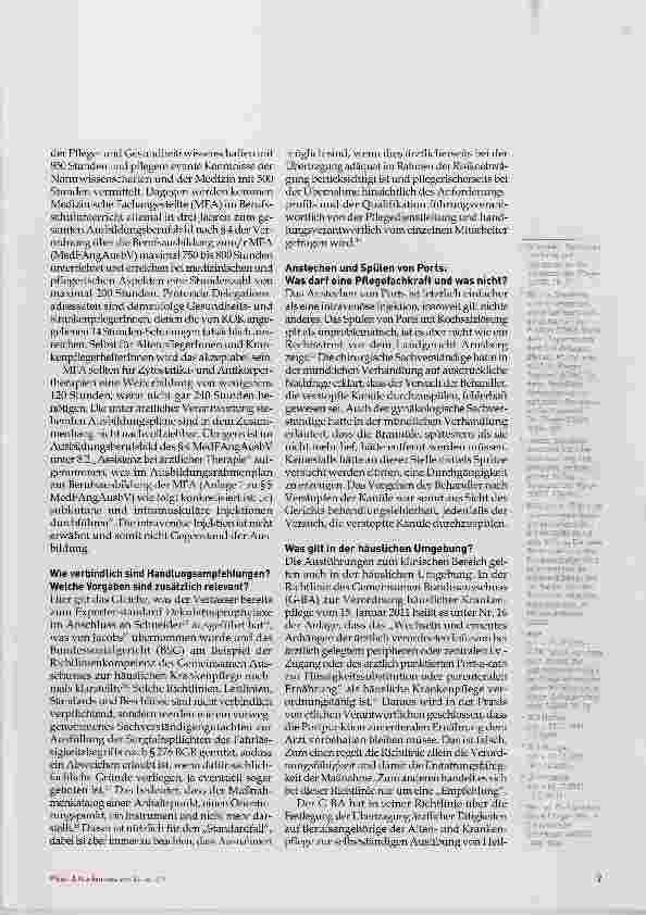 Vorschauseite 4: Intravenöse Applikation von Chemotherapie durch Pflegepersonal