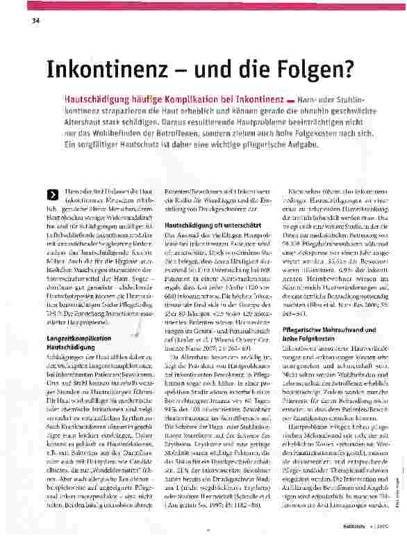 Vorschauseite 1: Inkontinenz - und die Folgen?