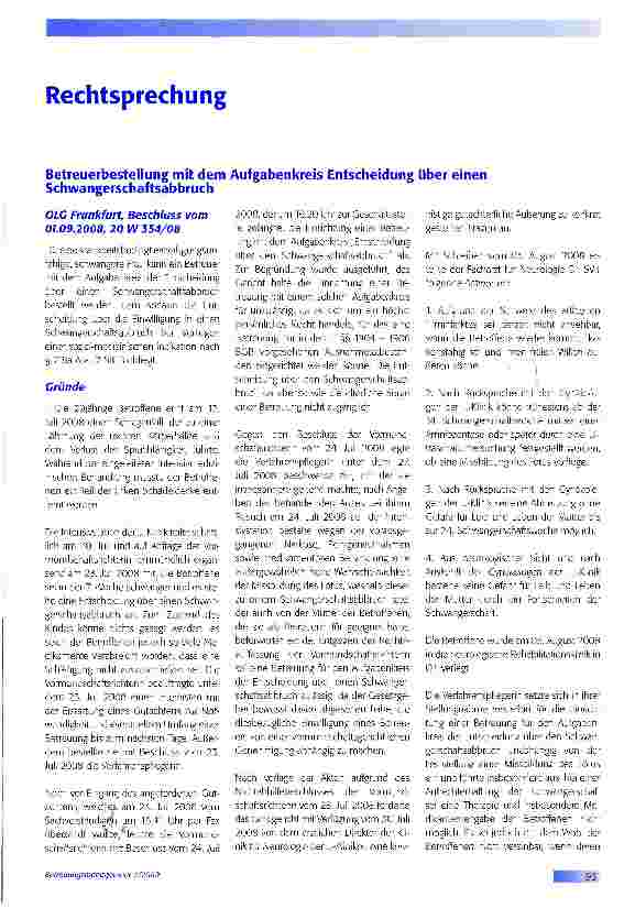 Vorschauseite 1: Betreuerbestellung mit dem Aufgabenkreis Entscheidung über einen Schwangerschaftsabbruch