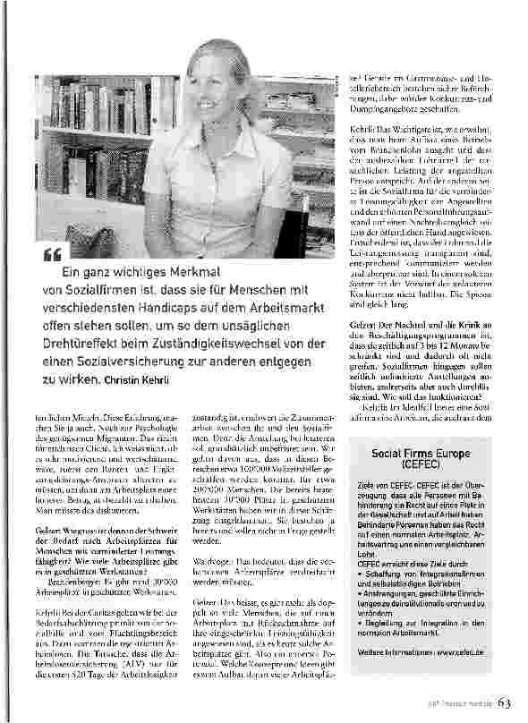 Vorschauseite 5: Wir müssen Arbeit anbietenEine Gesprächsrunde über Sozialfirmen, Arbeit, Wertschätzung und Teilhabe