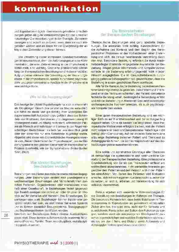 Vorschauseite 2: Zum Wirkfaktor Therapeutische BeziehungUngenutzte Potentiale in der physiotherapeutischen Praxis