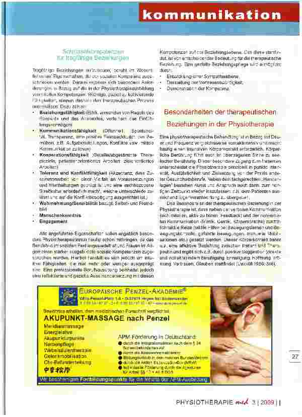 Vorschauseite 3: Zum Wirkfaktor Therapeutische BeziehungUngenutzte Potentiale in der physiotherapeutischen Praxis