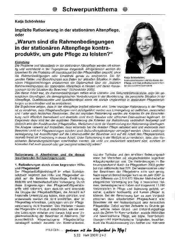 Vorschauseite 1: Warum sind die Rahmenbedingungen in der stationären Altenpflege kontraproduktiv, um gute Pflege zu leisten?