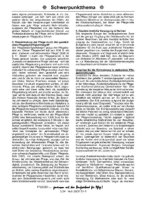 Vorschauseite 3: Warum sind die Rahmenbedingungen in der stationären Altenpflege kontraproduktiv, um gute Pflege zu leisten?