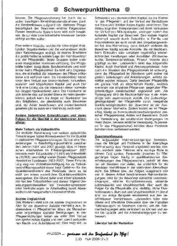 Vorschauseite 4: Warum sind die Rahmenbedingungen in der stationären Altenpflege kontraproduktiv, um gute Pflege zu leisten?