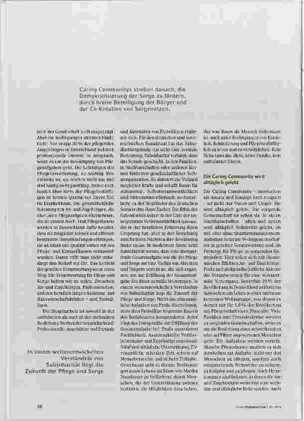 Vorschauseite 2: Caring Community - Eine Vision für gute Sorge und Pflege mit politischen Implikationen?