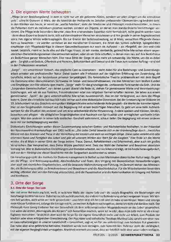 Vorschauseite 2: FÜRSORGE, SELBSTSORGE, MITSORGE WIE LÄSST SICH CARE ORGANISIEREN?