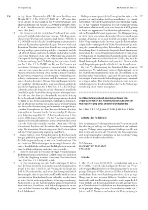 Vorschauseite 3: ortdauer der Sicherungsverwahrung bei »Altfall«; Maßgeblicher Beurteilungszeitpunkt für das Vorliegen einer psychischen Störung