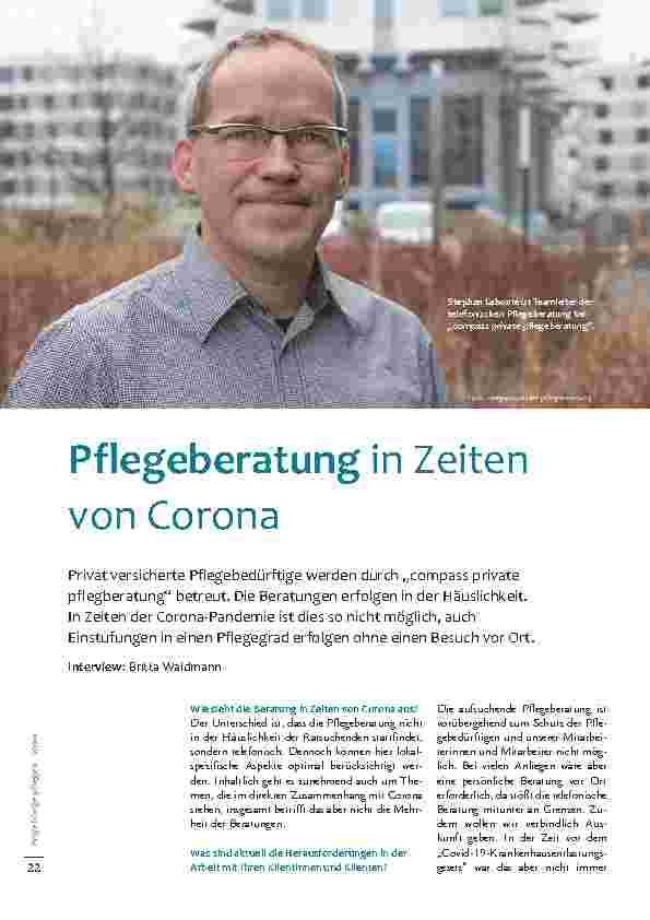 Vorschauseite 1: Pflegeberatung in Zeiten von Corona