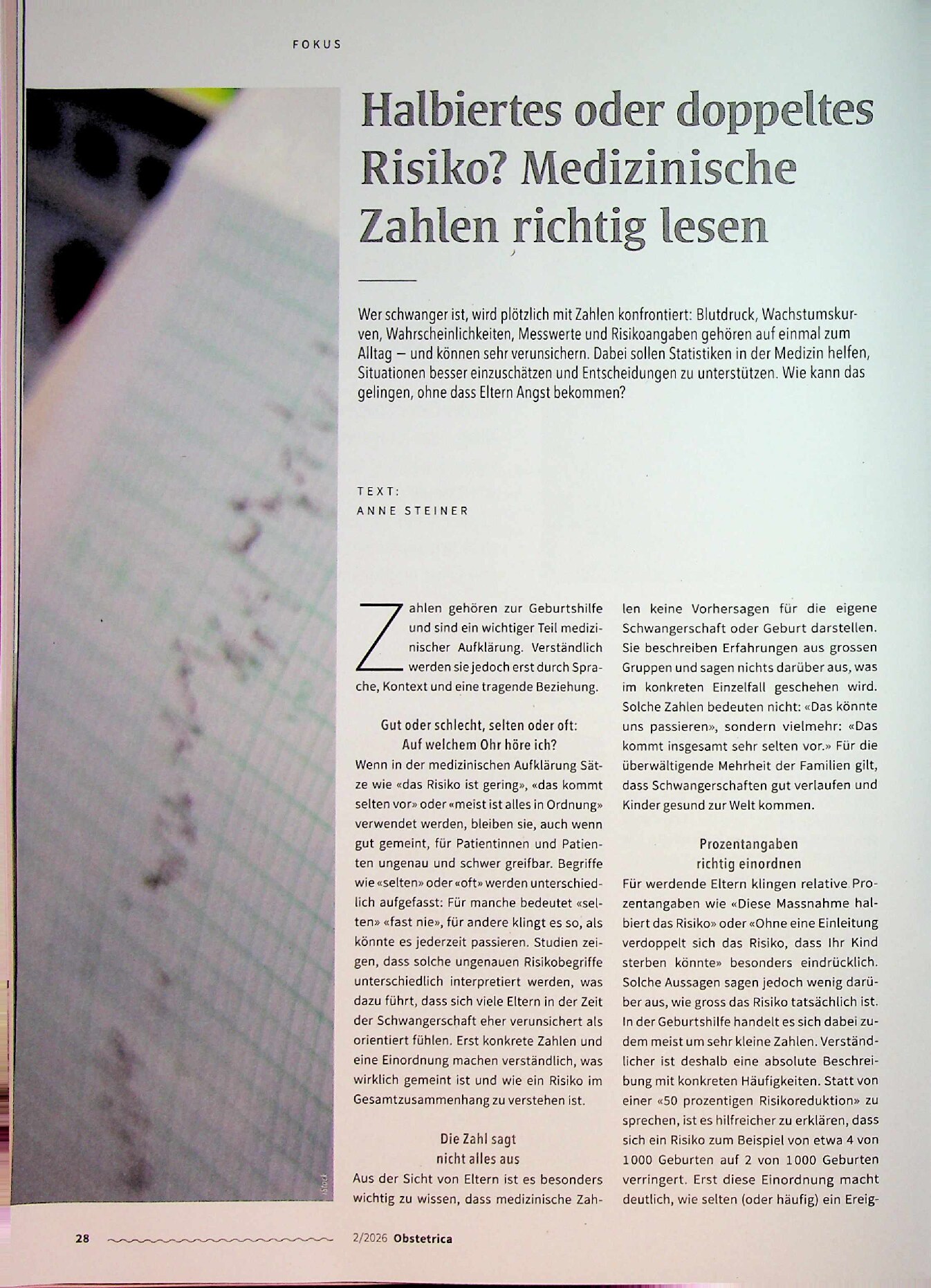 Vorschauseite 1: Halbiertes oder doppeltes Risiko? Medizinische Zahlen richtig lesen