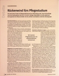 Vorschauseite 1: Rückenwind fürs Pflegestudium
