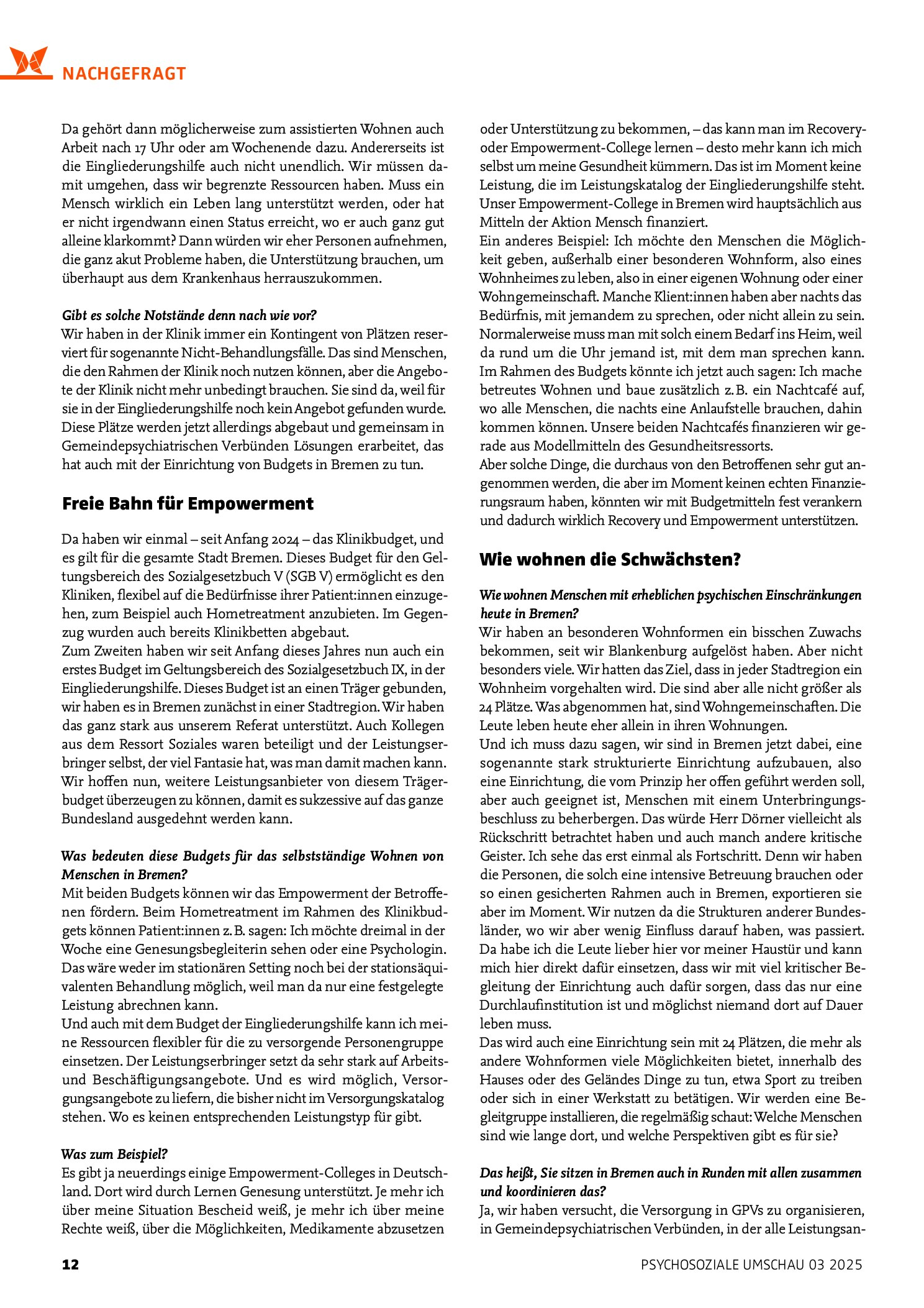 Vorschauseite 3: Psychiatriereform 2.0