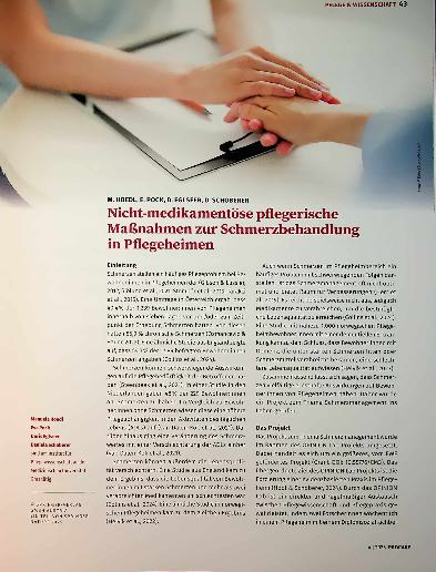 Vorschauseite 1: Nicht-medikamentöse pflegerische Maßnahmen zur Schmerzbehandlung in Pflegeheimen