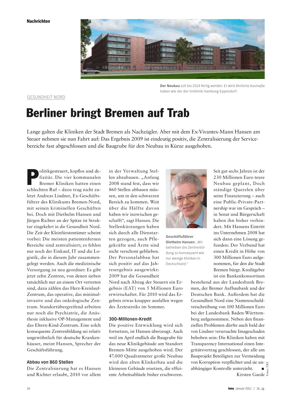 Vorschauseite 1: Berliner bringt Bremen auf Trab