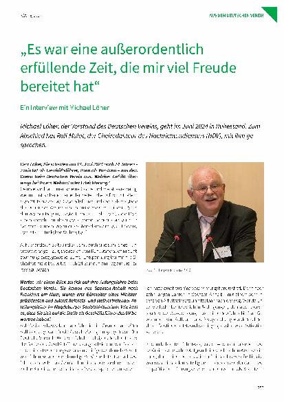 Vorschauseite 1: „Es war eine außerordentlich erfüllende Zeit, die mir viel Freude bereitet hat.“