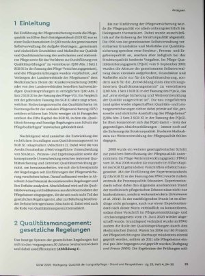 Vorschauseite 2: Qualität der Langzeitpflege - Stand und Perspektiven