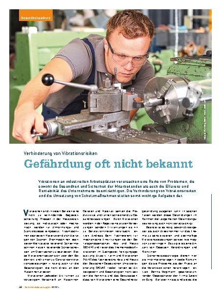 Vorschauseite 1: Verhinderung von Vibrationsrisiken: Gefährdung oft nicht bekannt.