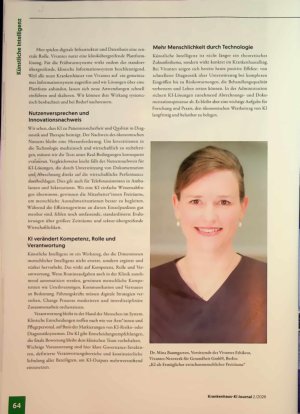 Vorschauseite 2: Der Algorithmus schafft Zeit für Menschlichkeit. Spart er auch Geld? Erfahrungen mit Kl bei Vivantes