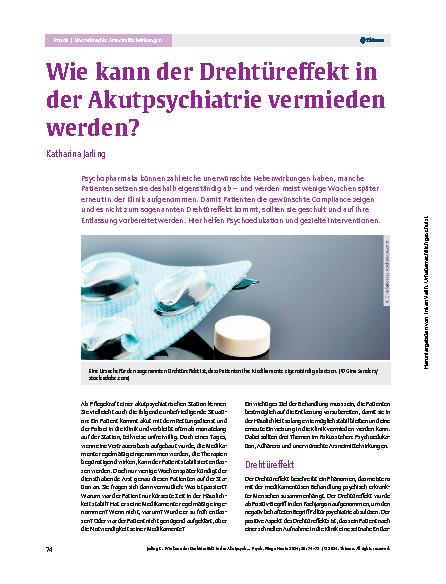 Vorschauseite 1: Wie kann der Drehtüreffekt in der Akutpsychiatrie vermieden werden?