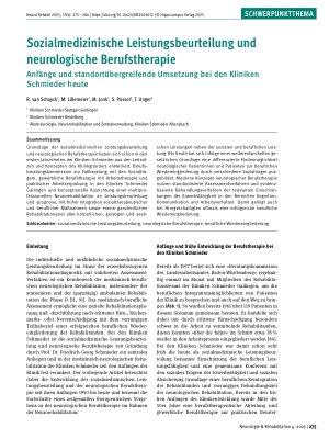 Vorschauseite 1: Sozialmedizinische Leistungsbeurteilung und neurologische Berufstherapie