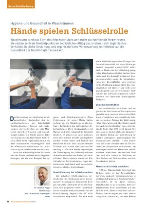 Vorschauseite 1: Hygiene und Gesundheit in Waschräumen Hände spielen Schlüsselrolle