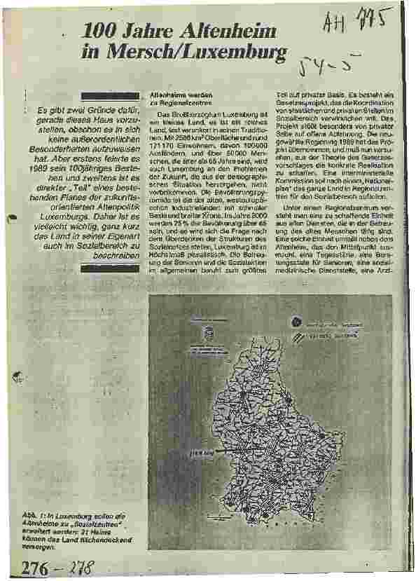 Vorschauseite 1: 100 Jahre Altenheim in Mersch/Luxemburg