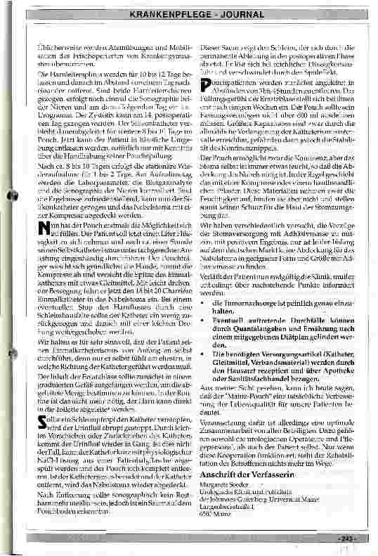 Vorschauseite 2: Die Pflege des Mainz-Pouches