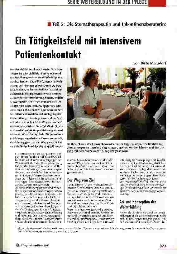 Vorschauseite 1: Ein Tätigkeitsfeld mit intensivem Patientenkonakt