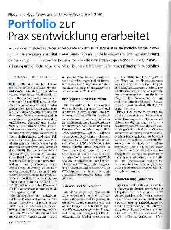 Vorschauseite 1: Portfolio zur Praxisentwicklung erarbeitet