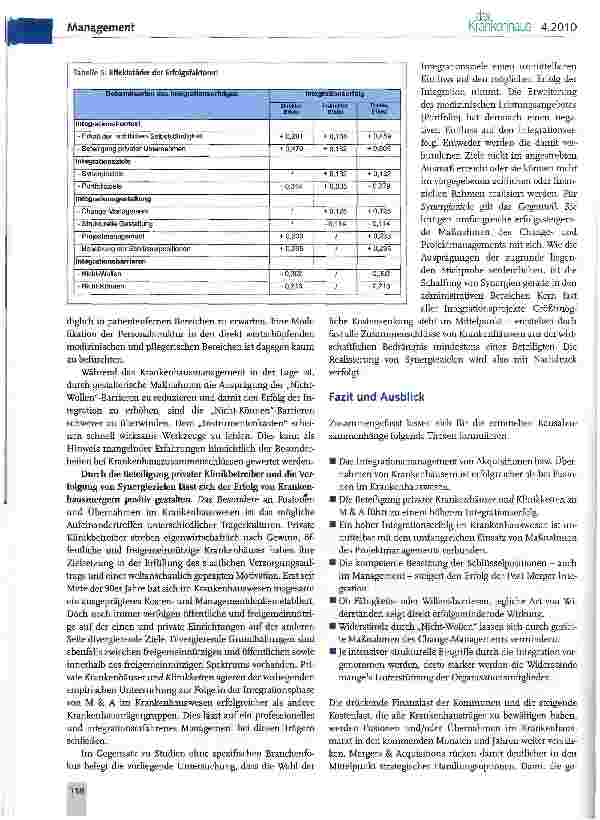 Vorschauseite 6: Erfolgreiches Integrationsmanagement bei Zusammenschlüssen von Krankenhäusern