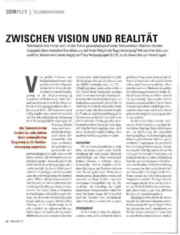 Vorschauseite 1: ZWISCHEN VISION UND REALITÄT