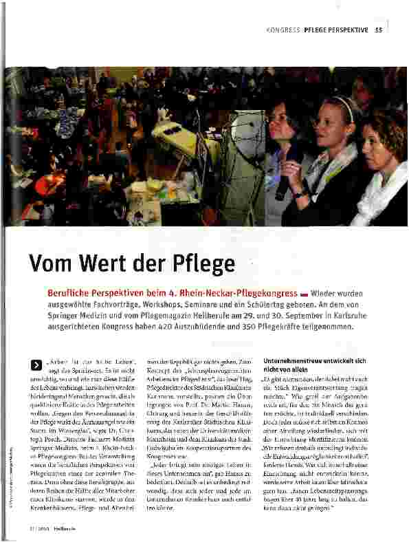 Vorschauseite 1: Vom Wert der Pflege