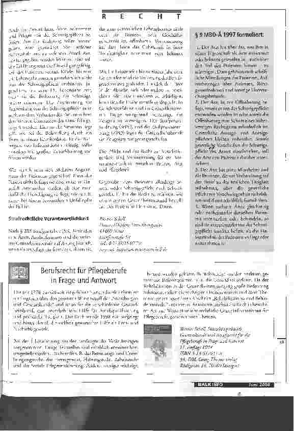 Vorschauseite 2: Schweigepflicht und Aufklärungsgebot