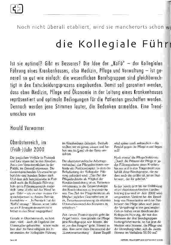 Vorschauseite 1: Noch nicht überall etabliert, wird sie mancherorts schon wieder in Frage gestellt: die kollegiale Führung