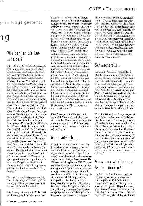 Vorschauseite 2: Noch nicht überall etabliert, wird sie mancherorts schon wieder in Frage gestellt: die kollegiale Führung