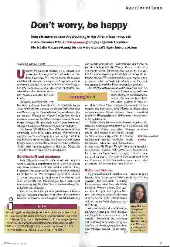 Vorschauseite 1: Dont worry, be happy Karrieretipps