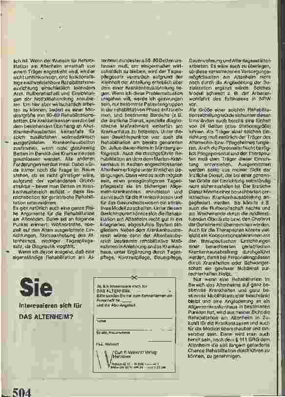 Vorschauseite 3: Ist geriatrische Rehabilitation in Altenpflegeeinrichtungen möglich?