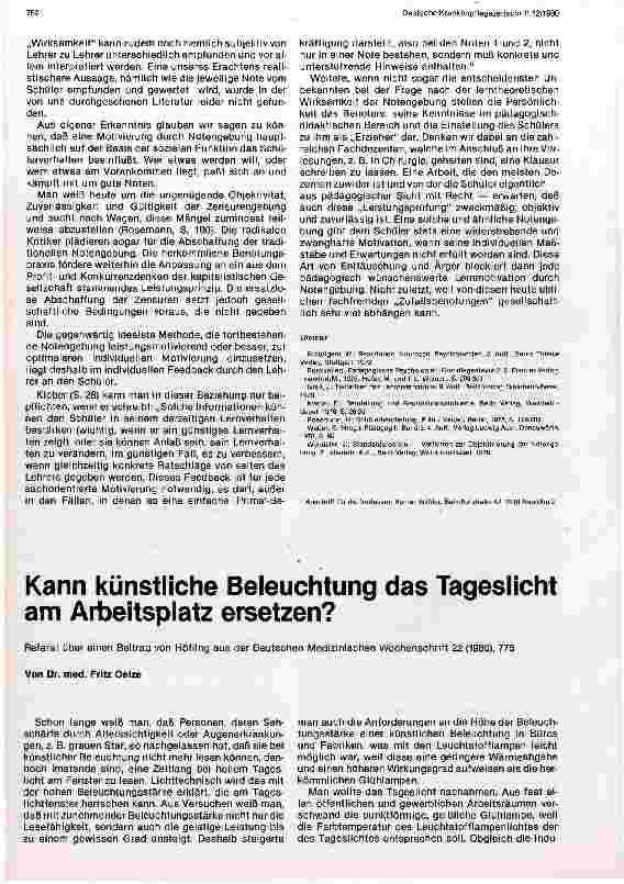 Vorschauseite 1: Kann künstliche Beleuchtung das Tageslicht am Arbeitsplatz ersetzen?