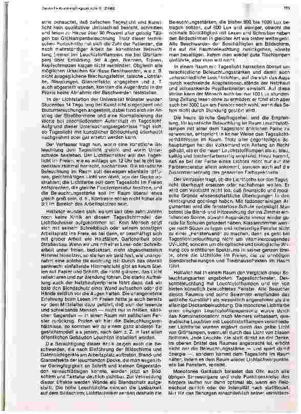 Vorschauseite 2: Kann künstliche Beleuchtung das Tageslicht am Arbeitsplatz ersetzen?
