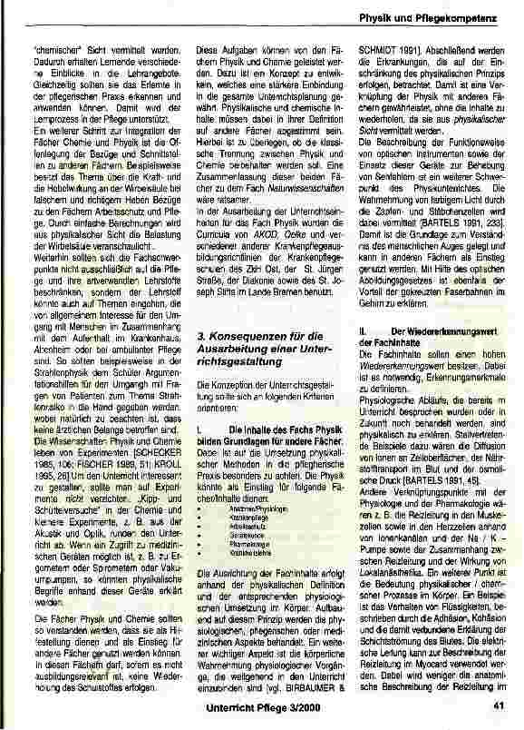 Vorschauseite 2: Physik - Zuarbeit zur Pflegekompetenz