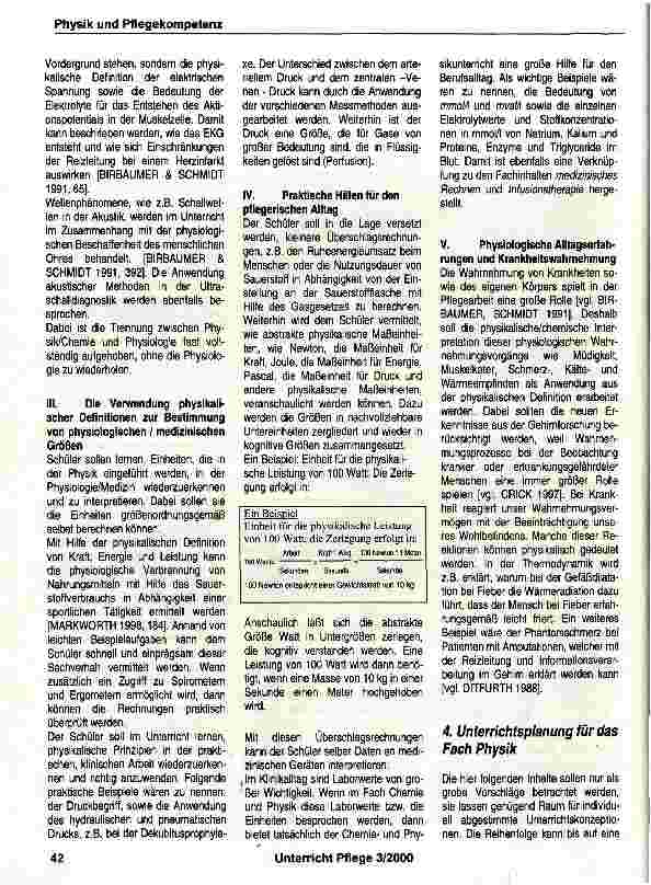 Vorschauseite 3: Physik - Zuarbeit zur Pflegekompetenz