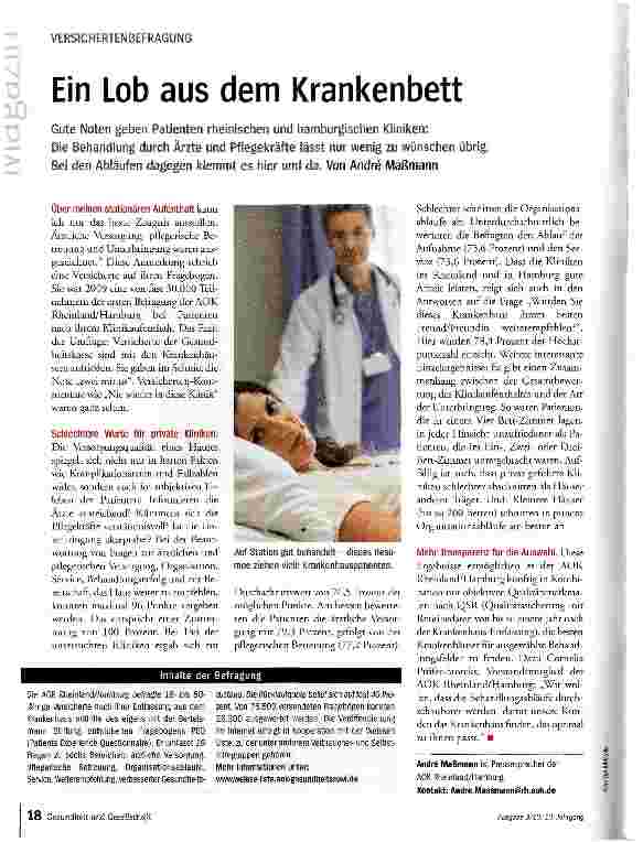 Vorschauseite 1: Ein Lob aus dem Krankenbett