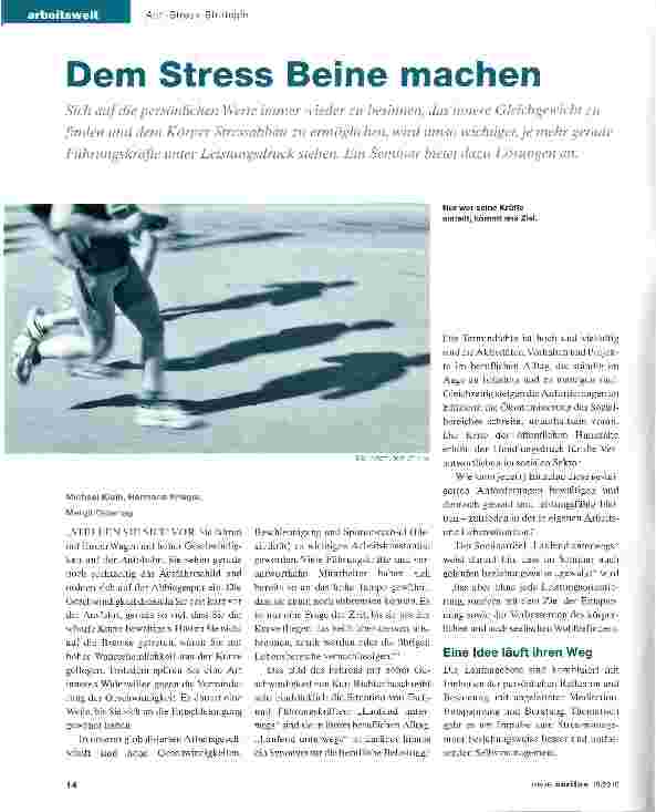 Vorschauseite 1: Dem Stress Beine machen