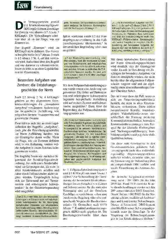 Vorschauseite 2: Finanzierungszuschläge für Zentren an Krankenhäusern